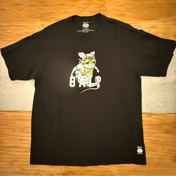 BAIT x Hebru Brantley Flyboy Artist Edition Black Graphic Tee Men’s XL Rare - Picture 2 of 9